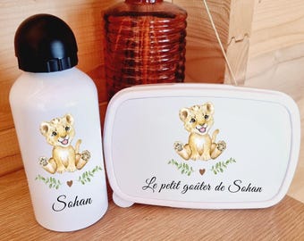 Lion Cub Lunch Box and Water Bottle