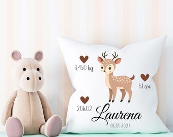 l Personalized doe birth cushion l personalized birth gifts