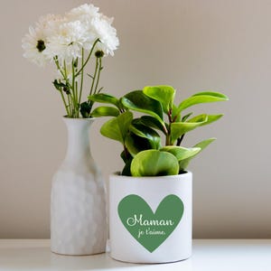 Personalized Gifts l Mini Ceramic Planters – Heart for Mom and Grandma l Personalized Gifts for Women