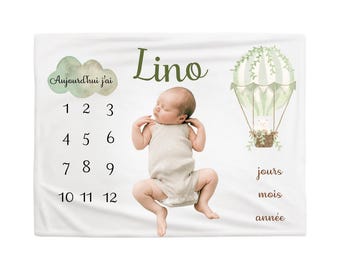 Sage Green Baby Milestone Blanket