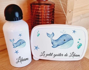 Lunch Box and Water Bottle – Whale