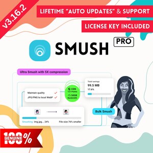 Smush Pro Optimize Unlimited Images Wordpress Plugin