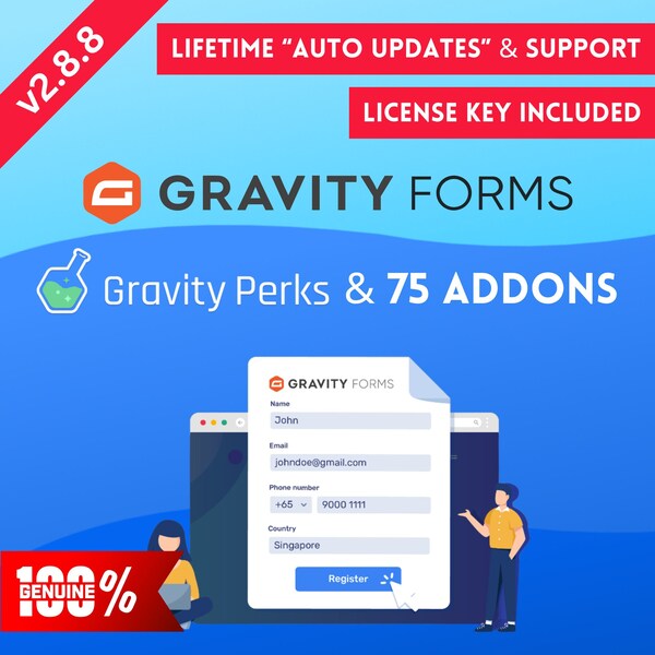 Gravity Forms WordPress Form Builder Plugin with Gravity Perks and 75 Addons