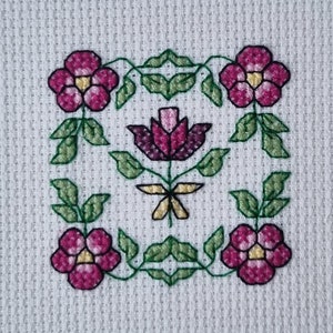 Flowers design counted cross stitch kit for hobby and home decor for needlework and tapestry enthusiasts, perfect gift for her