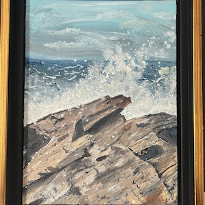 Rocky Maine Coast oil on canvas painting original