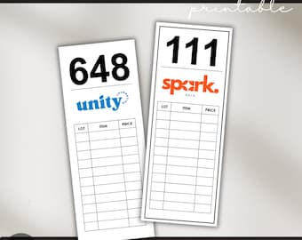 Custom Auction Bid Card Printable, Fundraising Numbers, Numbered Cards, Auction Printable for Non-profit School Auction Paddle Charity Event