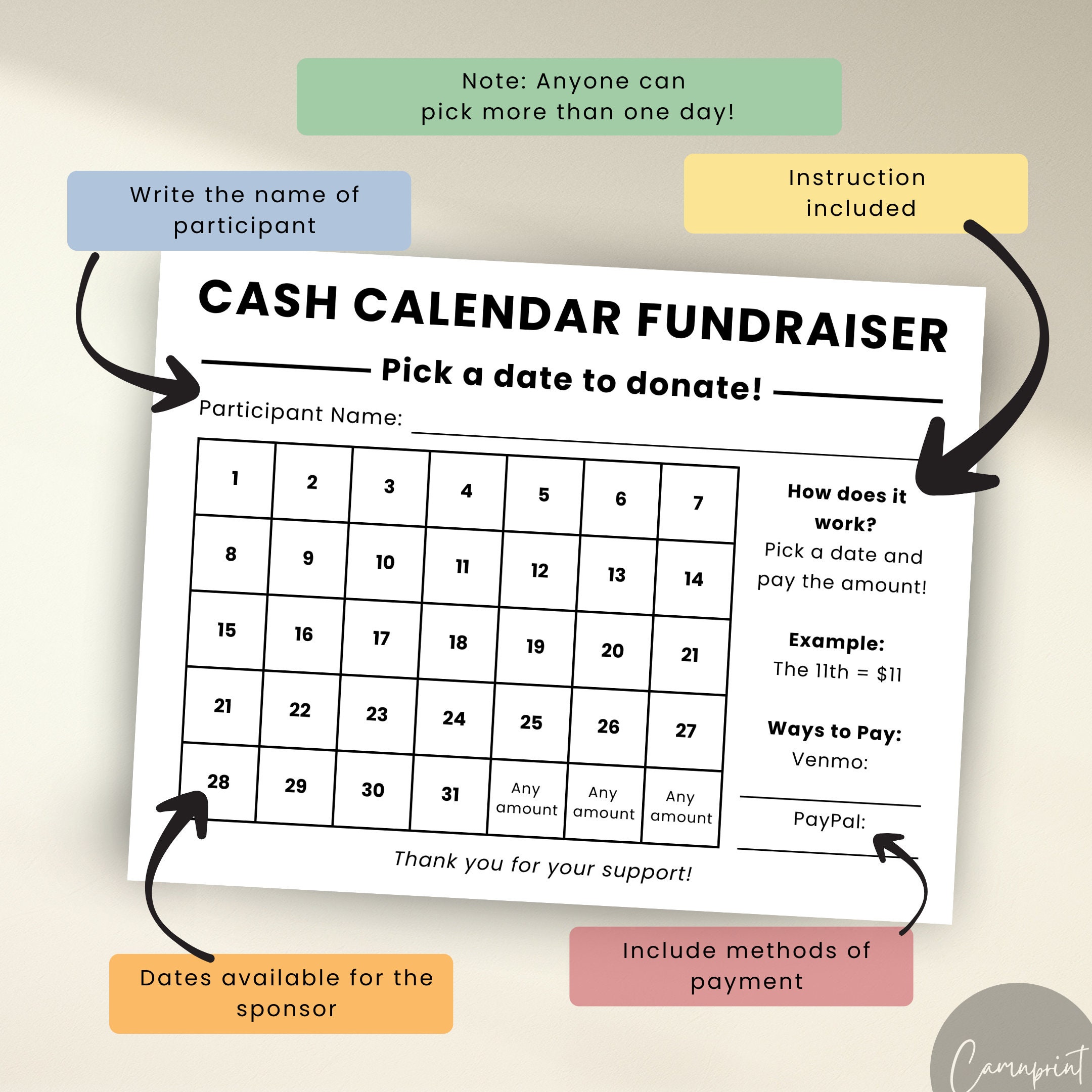 Calendar Fundraiser Template for Sports Fundraiser Nonprofit Calendar Fundraiser Template for Sports Fundraiser Nonprofit