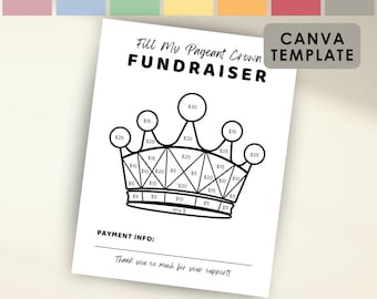 Compila il modulo di raccolta fondi per il concorso My Crown per il modulo di raccolta fondi del concorso, Colora la mia corona modificabile, PDF stampabile e modulo di raccolta fondi modificabile in Canva