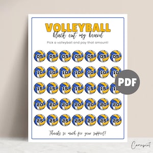 Volleyball Fundraiser Calendar for Sports Fundraiser Template, Pick a Date Calendar Fundraiser Volleyball Printable PDF, Black Out Board