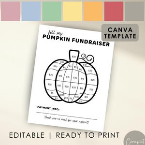 Pumpkin Fundraiser for School Fundraiser Fall Fundraiser Halloween Fundraiser Color My Pumpkin Fill My Pumpkin Printable & Editable Template