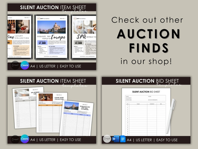 Auction Bid Card Printable Bid Cards With Notes, Numbered Card ...
