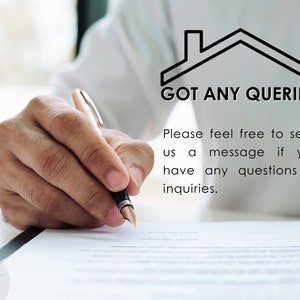 May include: A hand holding a pen is signing a document. The text above the document reads "GOT ANY QUERIES? Please feel free to send us a message if you have any questions or inquiries."