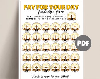 Church Fundraiser Form for Church Camp, Pick a Date Donation Sponsorship, Mission Trip Fundraiser Youth Group Fundraiser, Black Out My Board