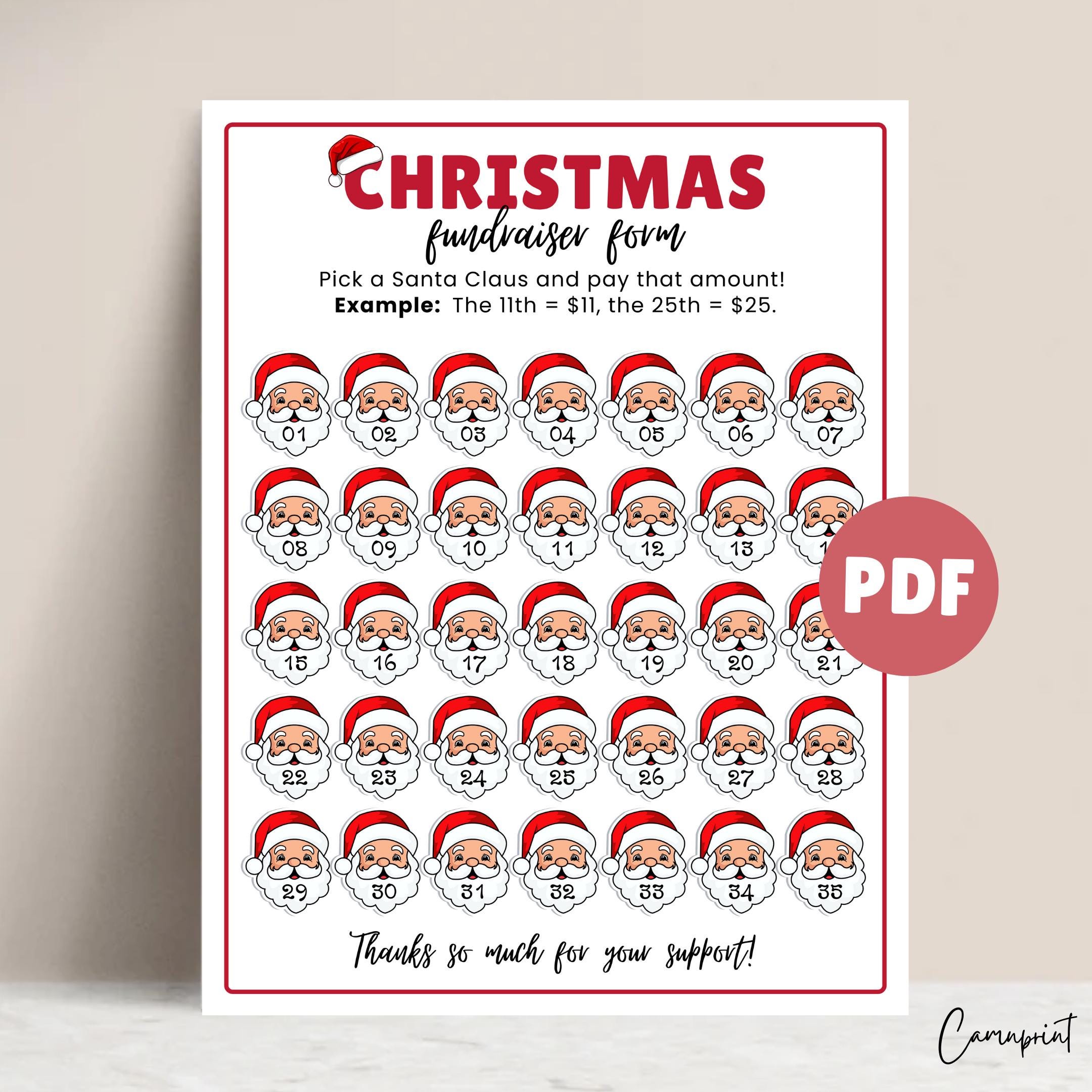 Christmas Fundraiser Form for Holiday Fundraiser, Black Out My Board ...