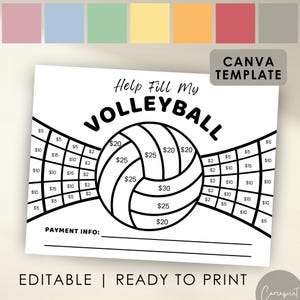 Volleyball Fundraiser Template, Fill My Volleyball Fundraiser Editable Sports Fundraiser, Volleyball Fundraising, Editable Canva Template