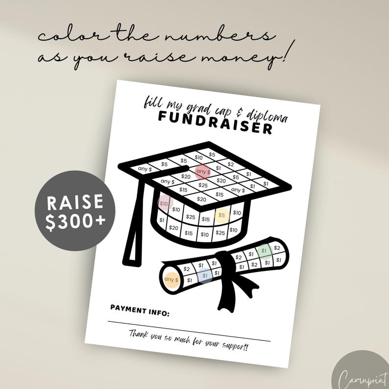 Graduation Fundraiser Fill My Grad Cap, Fill My Diploma for Senior ...