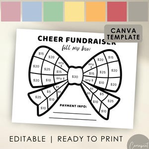 Cheer Fundraiser Füllen Sie das My Bow Fundraiser-Formular für Cheerleader-Sponsor My Season, Cheer Bow Fundraiser-Vorlage, bearbeitbare Fundraiser in Canva
