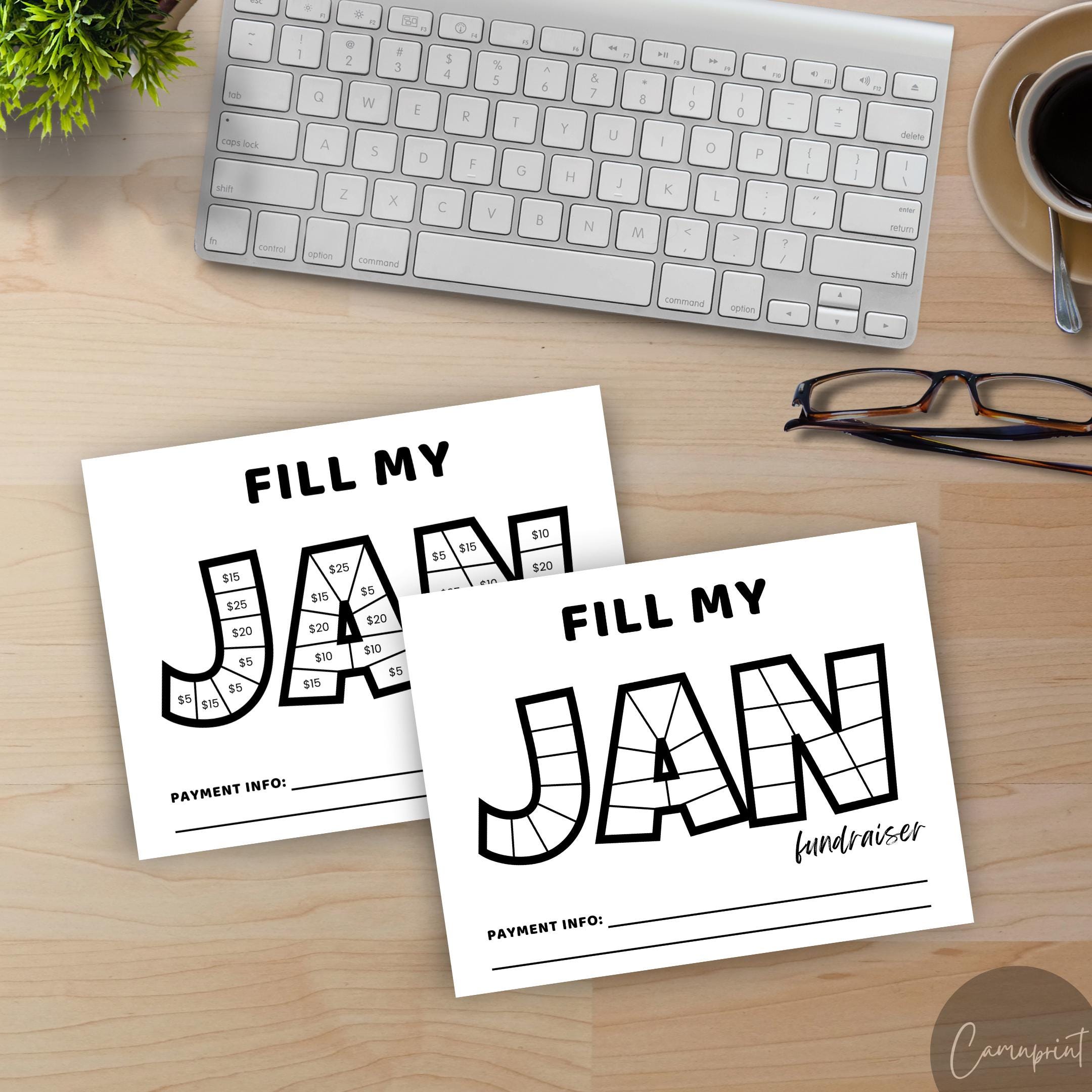 January Raffle Ideas Fill My Month January Fundraiser Black Out Board, January Calendar ...