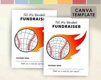 Baseball Fundraiser Template for Sports Fundraiser Flyer, Editable Fill My Baseball Team Fundraiser, Baseball Calendar, Canva Template
