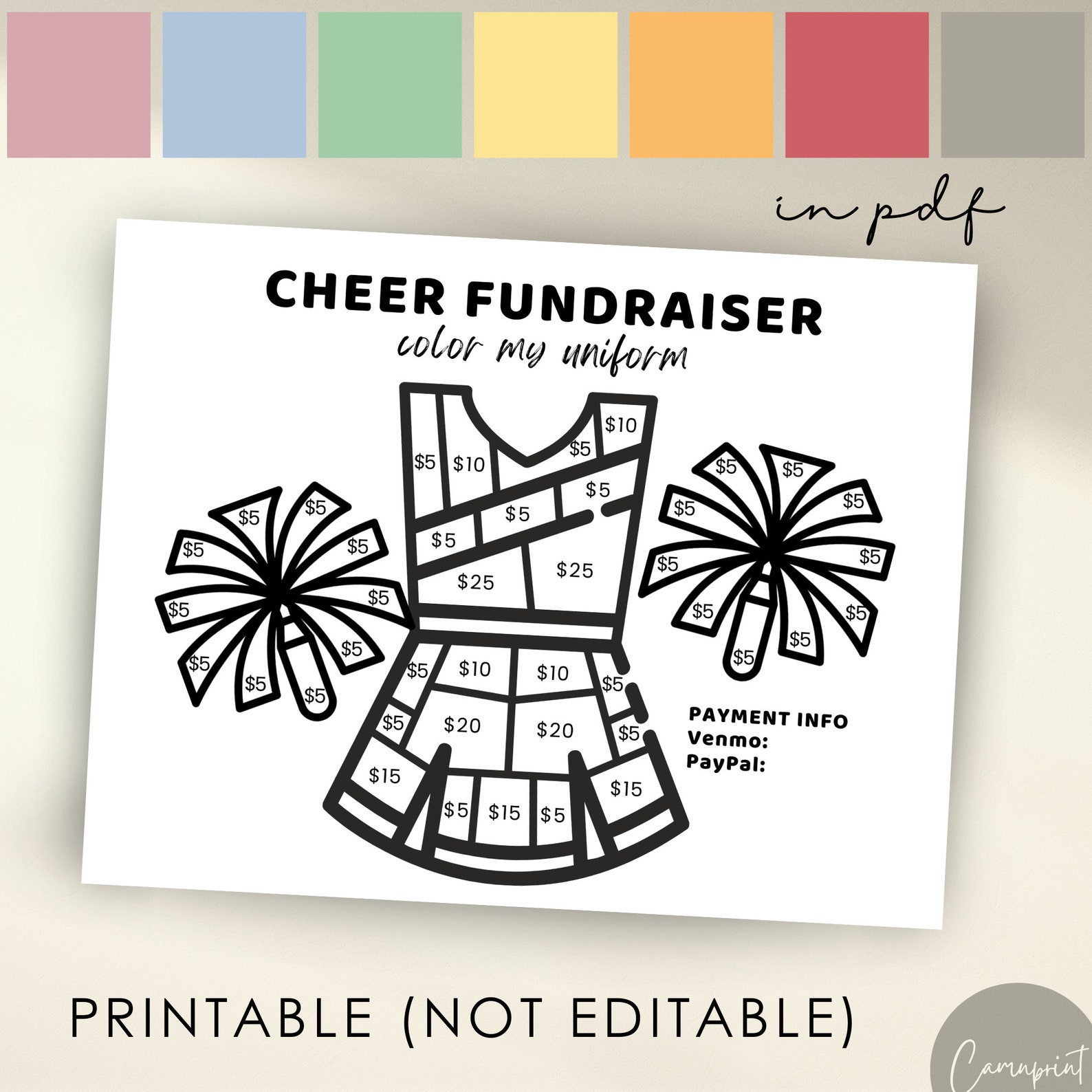 Cheer Fundraiser Fill My Uniform Fundraiser Form Printable Fundraiser