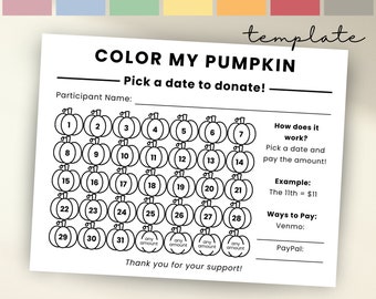 Pumpkin Fundraiser for School Fundraiser, Fall Fundraiser, Halloween Fundraiser Flyer Pick A Date to Donate Printable and Editable Template