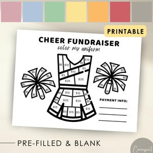 Cheer Fundraiser Fill My Uniform Fundraiser Form Printable Fundraiser Form for Cheerleading Sponsor My Season Color My Uniform Printable PDF