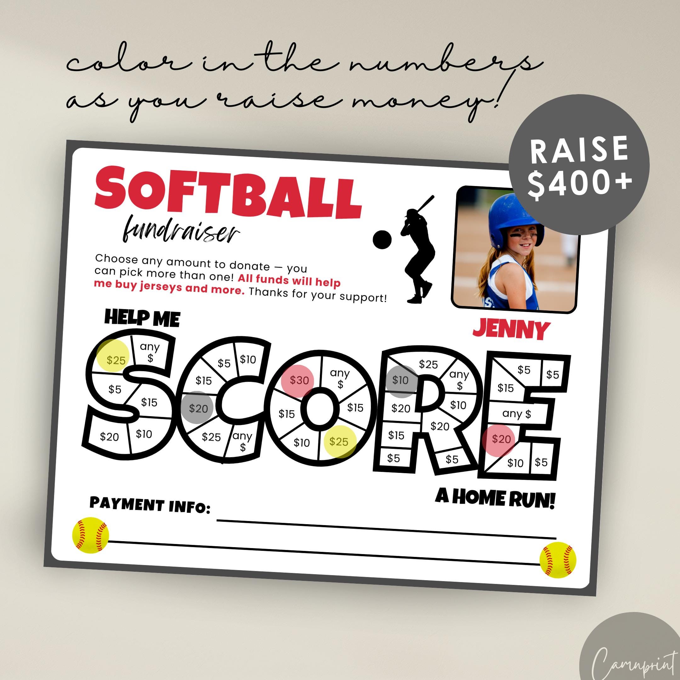 Softball Fundraiser Editable Template for Sports Fundraiser, Fill My ...