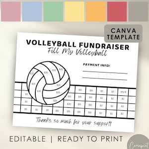 Volleyball Fundraiser Template, Fill My Volleyball Fundraiser Editable Sports Fundraiser, Volleyball Fundraising, Editable Canva Template