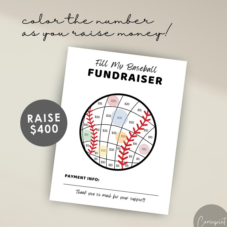 Baseball Fundraiser Template for Sports Fundraiser Flyer, Editable Fill ...