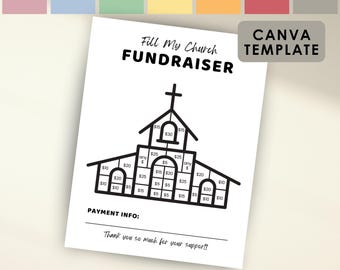 Fill My Church Fundraiser Form for Church Camp, Church Fundraising, Mission Trip Pick a Date Donation, Editable Fundraiser Canva Template