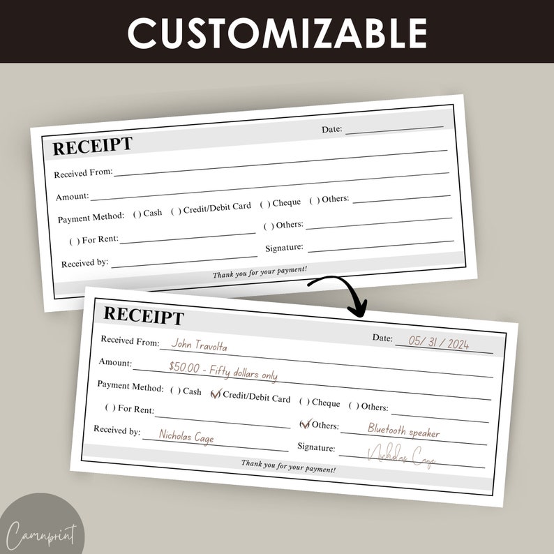 Simple Rent Receipt Template Printable Receipt for Rental Payment Simple Rent Receipt Template Printable Receipt for Rental Payment