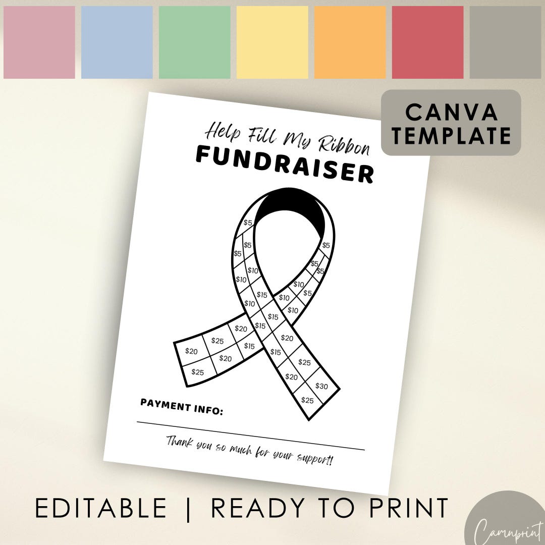Cancer Fundraiser Fill My Ribbon Fundraiser, Pink Ribbon Pick a Date to ...