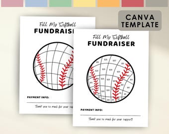 Softball Fundraiser Editable Template for Sports Fundraiser, Fill My Softball Fundraiser Editable in Canva Template, Baseball Fundraiser