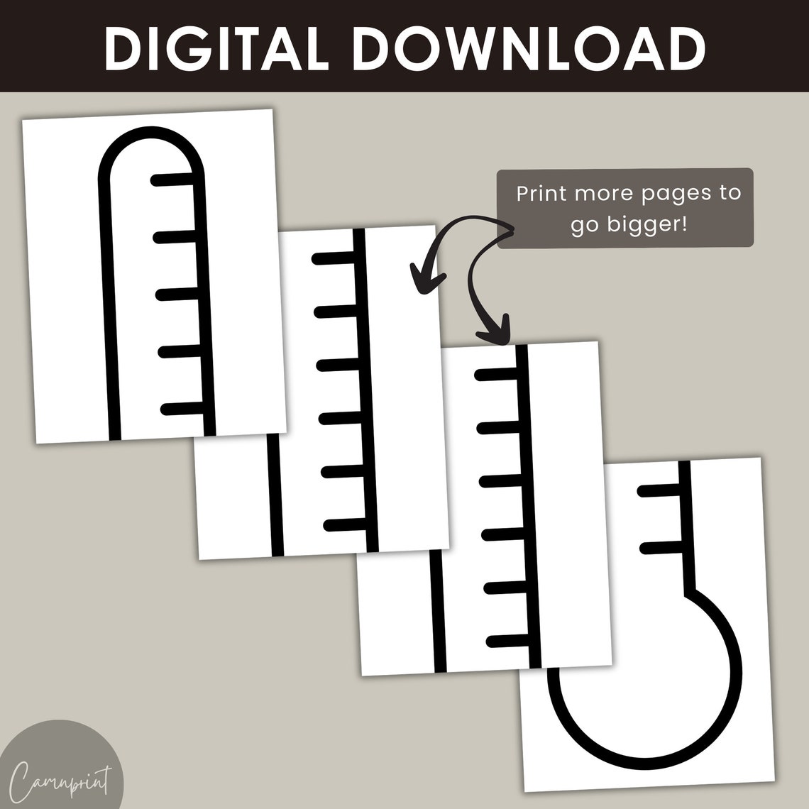 Printable Really Big Goal Fundraising Thermometer for Nonprofit ...