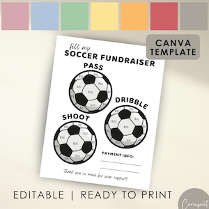 Soccer Fundraiser Flyer Fill My Soccer Ball Fundraiser Form Editable for Sports Fundraiser Sponsor My Season Printable PDF Editable in Canva