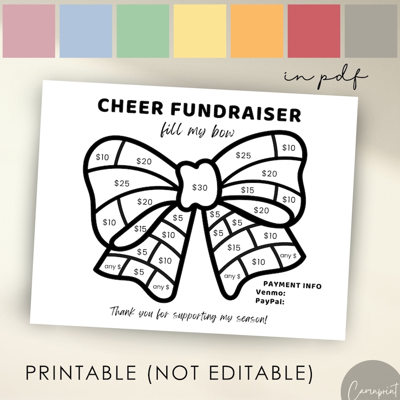 Cheer Fundraiser Fill My Bow Fundraiser Form for Cheerleading Sponsor Cheer Fundraiser Fill My Bow Fundraiser Form for Cheerleading Sponsor