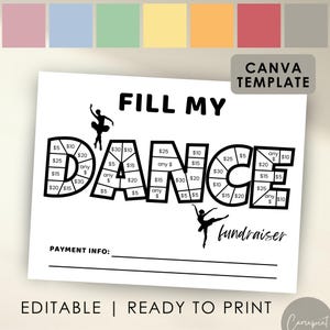 Dance Fundraiser, Fill My Dance Fundraiser Printable, Editable Fundraiser Form Template for Dance Team, Sponsor My Season Fundraiser Idea