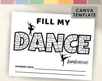 Dance Fundraiser, Fill My Dance Fundraiser Printable, Editable Fundraiser Form Template for Dance Team, Sponsor My Season Fundraiser Idea
