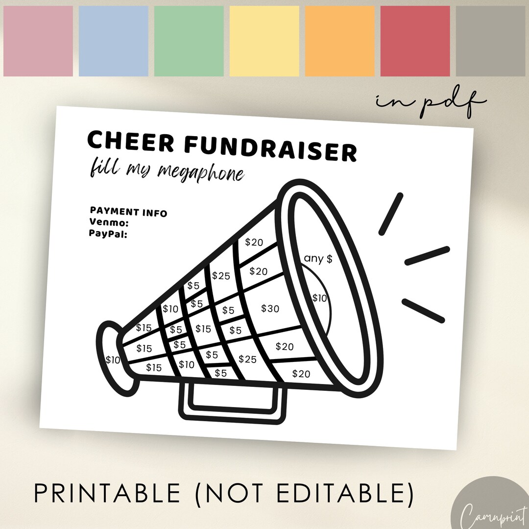 Megaphone Flash Card.pdf Cheer Fundraiser Printable Fill My Megaphone Fundraiser Form for ...
