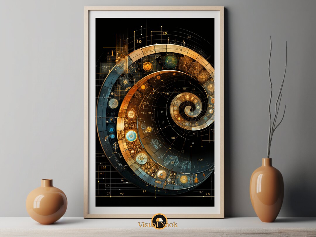 Fibonacci Poster High Res 300dpi Digital Wall Art Instant Download in 6 ...
