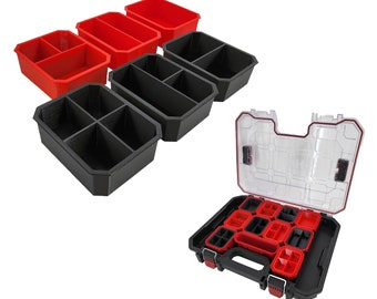 Husky Build-Out Deep Organizer Compatible Small Nesting Bins - Black