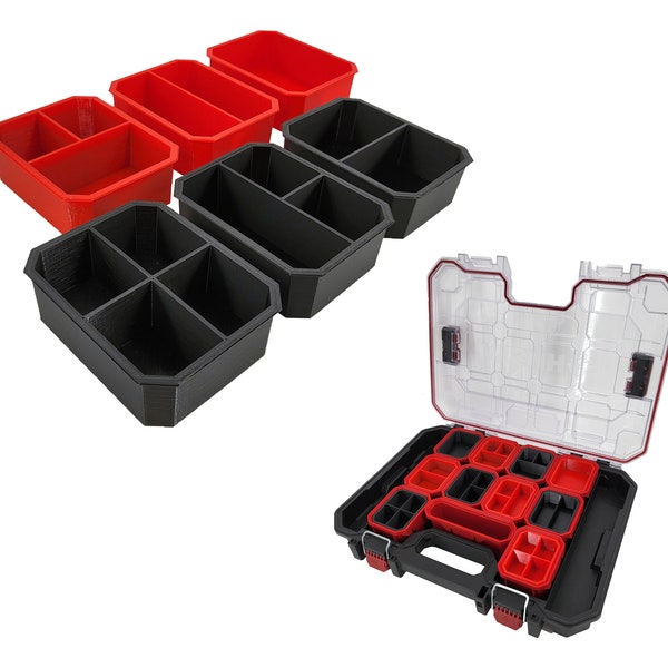 Husky Build-Out Deep Organizer Compatible Small Nesting Bins - Black