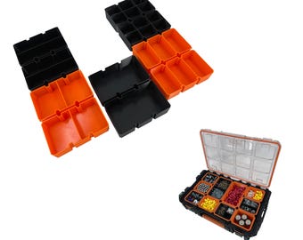 Juego de contenedores apilables grandes compatibles con Ridgid Pro Organizer - Negro