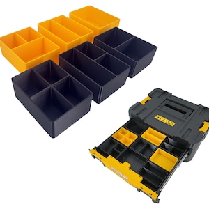 Dewalt TSTAK 2-Drawer Tool Box Compatible Small Cup Bins- Yellow