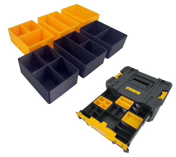Dewalt TSTAK 2-drawer Tool Box Compatible Small Cup Bins Yellow 