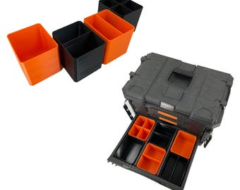 Ridgid 2.0 Pro Gear - Scatola portautensili a 2 cassetti con contenitori impilabili di medie dimensioni - Nero