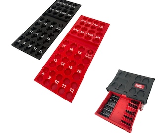 Milwaukee Packout 2 Drawer Tool Box Compatible 3/8" Impact Socket Tray Insert