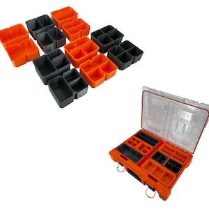 Klein Werkzeuge Modbox Tall Component Box Organizer Kompatibel Kleines Nesting Bin Set - Orange