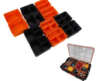 Juego de contenedores apilables pequeños compatibles con Ridgid Pro Organizer - Negro