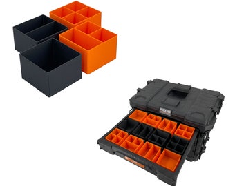 Ridgid 2.0 Pro Gear - Scatola portautensili a 4 cassetti con contenitori impilabili di piccole dimensioni, colore nero